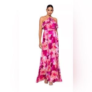 Xscape Floral Halter neck floor length gown size 10